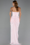 Robe de Soirée Longue Mousseline Poudre ABU6589