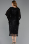 Robe De Invitation Grande Taille Midi Perlé Noir ABK2693