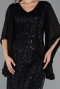 Robe De Invitation Grande Taille Midi Perlé Noir ABK2693