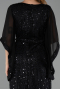Robe De Invitation Grande Taille Midi Perlé Noir ABK2693