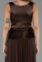 Robe de Soirée Longue Mousseline Brun ABU6568