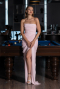 Robe de Soirée Longue Mousseline Poudre ABU6589