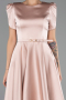 Robe De Soirée Midi Satin Poudre ABK2699