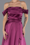 Robe de Soirée Longue Satin Prune ABU6638