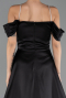 Robe de Soirée Longue Satin Noir ABU6638