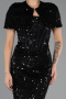 Robe de Soirée Longue Squameuse Noir ABU6641
