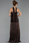 Robe de Soirée Longue Mousseline Brun ABU6643