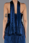Robe de Soirée Longue Mousseline Bleu Marine ABU6643