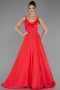 Robe de Soirée Longue Satin Rouge ABU6648