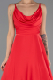Robe de Soirée Longue Satin Rouge ABU6648