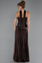 Robe de Soirée Longue Mousseline Brun ABU6644