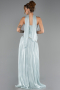 Robe de Soirée Longue Mousseline Menthe ABU6644