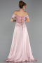 Robe de Soirée Longue Perlé Poudre ABU6329