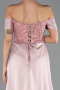 Robe de Soirée Longue Perlé Poudre ABU6329