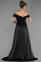 Robe de Soirée Longue Perlé Noir ABU6329