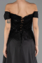 Robe de Soirée Longue Perlé Noir ABU6329