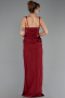 Robe de Soirée Longue Satin Rouge Bordeaux ABU6649