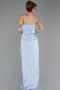 Robe de Soirée Longue Satin Bleu clair ABU6649