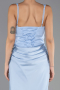 Robe de Soirée Longue Satin Bleu clair ABU6649