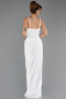 Robe de Soirée Longue Satin Blanc ABU6649