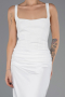 Robe de Soirée Longue Satin Blanc ABU6649