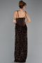 Robe de Soirée Longue Squameuse Brun ABU6650