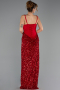 Robe de Soirée Longue Squameuse Rouge ABU6650