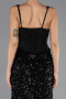 Robe de Soirée Longue Squameuse Noir ABU6650