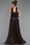 Robe de Soirée Longue Mousseline Brun ABU6651