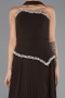 Robe de Soirée Longue Mousseline Brun ABU6651