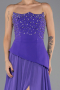 Robe De Soirée Mousseline Longue Violet ABU6018