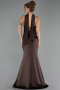 Robe de Soirée Longue Satin Brun ABU6655