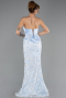 Robe de Soirée Longue Dantelle Bleu clair ABU6656