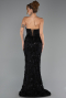 Robe de Soirée Longue Dantelle Noir ABU6656