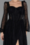 Robe de Cérémonie Midi Dantelle Noir ABK2703