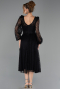 Robe de Cérémonie Midi Dantelle Noir ABK2703