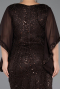 Robe De Invitation Grande Taille Midi Perlé Brun ABK2693