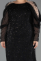 Robe Grande Taille Longue Noir ABU6658