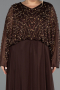 Robe De Soirée Grande Taille Longue Brun ABU6611