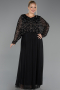 Robe De Soirée Grande Taille Longue Noir ABU6611