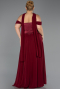 Robe De Soirée Grande Taille Mousseline Longue Rouge Bordeaux ABU5551