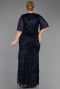 Robe De Soirée Grande Taille Longue Squameuse Bleu Marine ABU6373