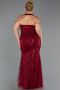 Robe De Soirée Grande Taille Longue Perlé Rouge Bordeaux ABU6632