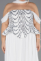 Robe Grande Taille Longue Mousseline Blanc ABU6535