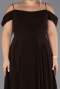 Robe De Soirée Grande Taille Longue Mousseline Brun ABU6646