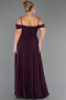 Robe De Soirée Grande Taille Longue Mousseline Violet ABU6646