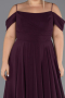 Robe De Soirée Grande Taille Longue Mousseline Violet ABU6646