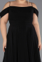 Robe De Soirée Grande Taille Longue Mousseline Noir ABU6646