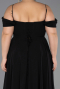 Robe De Soirée Grande Taille Longue Mousseline Noir ABU6646