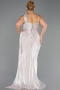Robe De Soirée Grande Taille Longue Mousseline Vison ABU6631